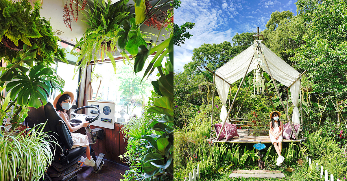 苗栗景點》鹿角 café～植物控必訪森林系網美咖啡廳，叢林巴士超好拍