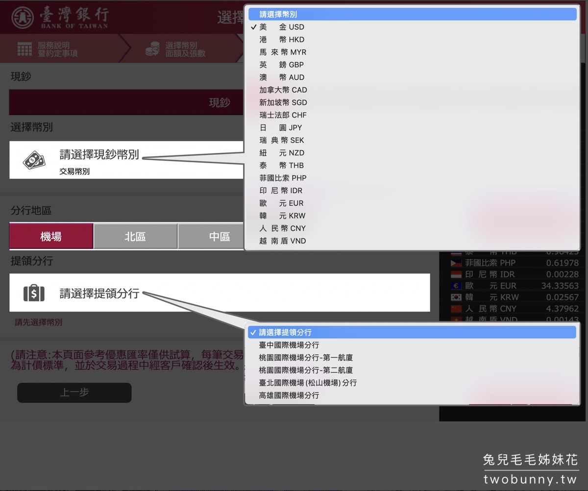 台銀線上結匯攻略｜24小時線上換外幣、匯率優惠、免手續費、機場取鈔超方便@兔兒毛毛姊妹花