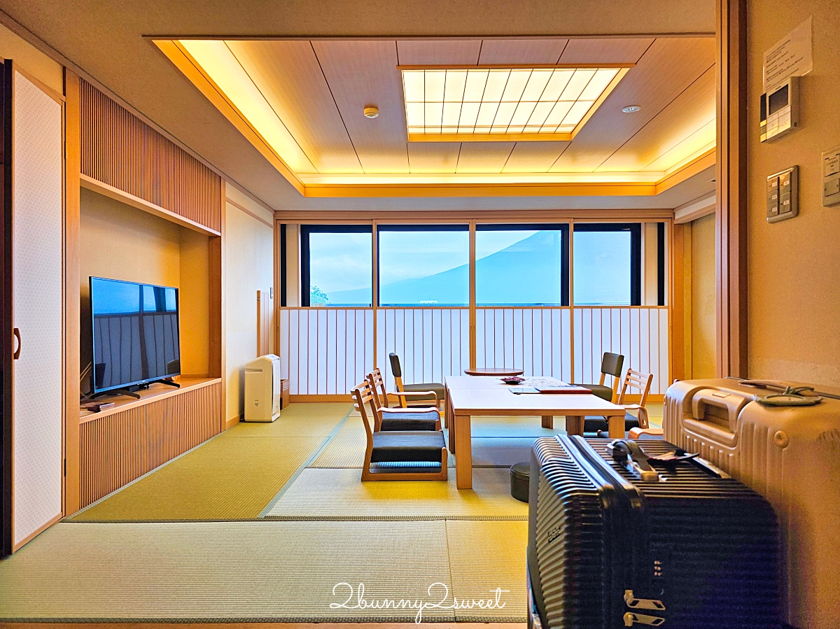 富士河口湖溫泉湖南莊飯店｜房間就能邊泡溫泉邊看富士山，房內享用會席料理晚餐太享受 @兔兒毛毛姊妹花
