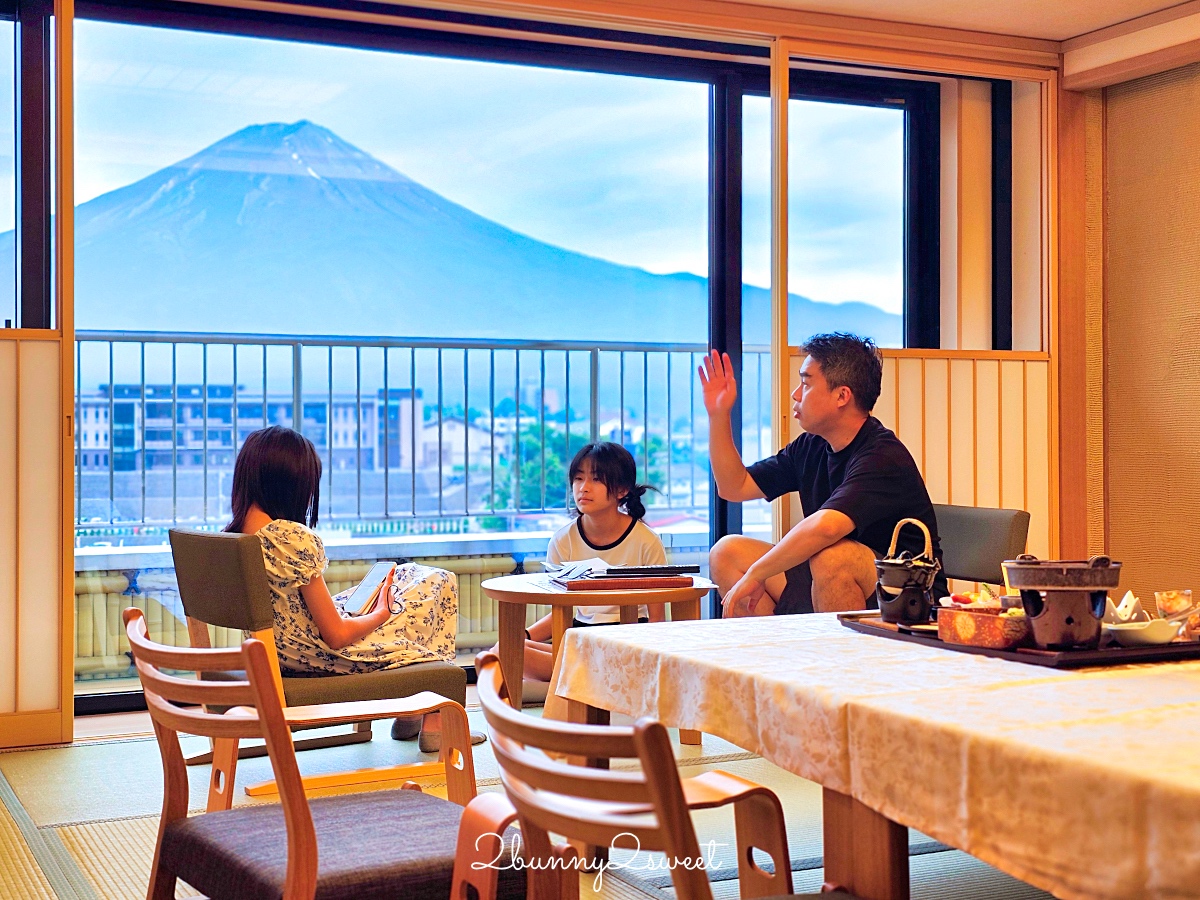 富士河口湖溫泉湖南莊飯店｜房間就能邊泡溫泉邊看富士山，房內享用會席料理晚餐太享受 @兔兒毛毛姊妹花