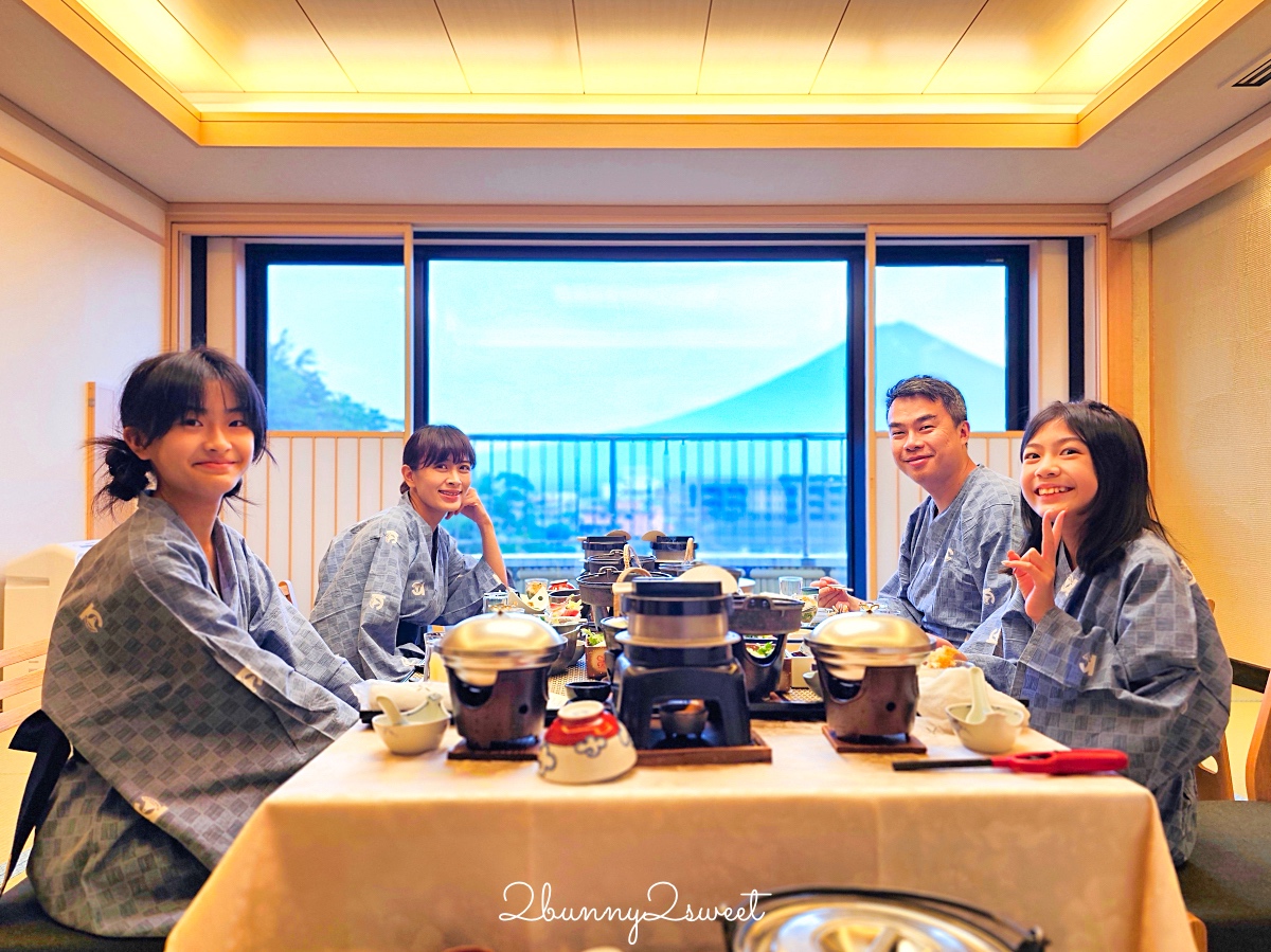 富士河口湖溫泉湖南莊飯店｜房間就能邊泡溫泉邊看富士山，房內享用會席料理晚餐太享受 @兔兒毛毛姊妹花