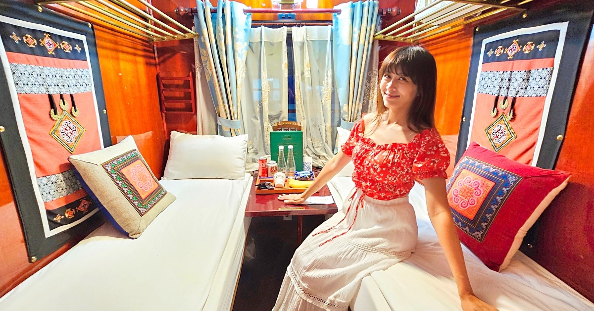 越南河內臥鋪火車 VIC SAPA TRAIN 免費飲料、點心、充電，一覺醒來就到夢幻山城沙壩 @兔兒毛毛姊妹花
