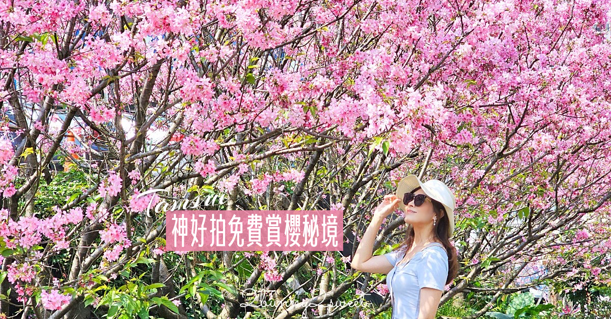 淡水櫻花「北投子溪櫻花生態步道」搭輕軌輕鬆抵達的免費賞櫻秘景！人不多神好拍 @兔兒毛毛姊妹花