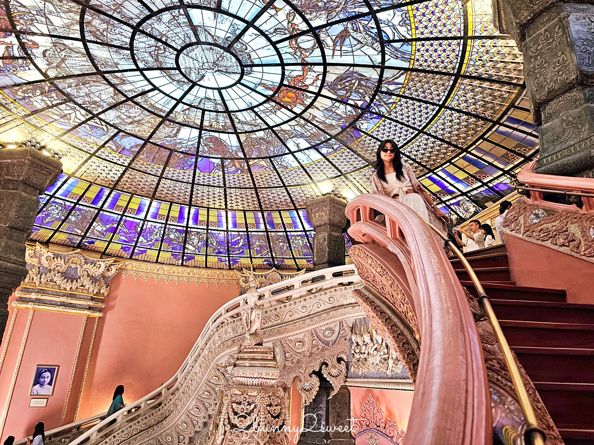 曼谷景點「三頭象神博物館 Erawan Museum」夢幻好拍粉紅寺廟，拍泰服網美照熱門景點 @兔兒毛毛姊妹花