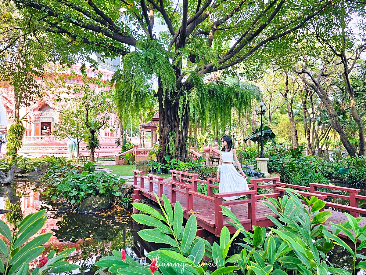 曼谷景點「三頭象神博物館 Erawan Museum」夢幻好拍粉紅寺廟，拍泰服網美照熱門景點 @兔兒毛毛姊妹花