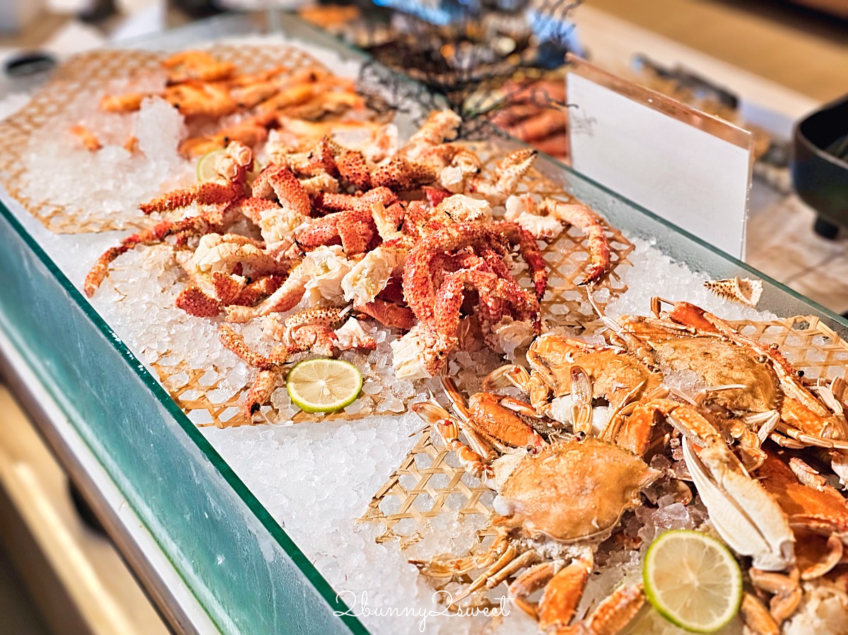 台北吃到飽「台北國泰萬怡酒店MJ Kitchen自助餐廳」免千元 buffet 無限吃生食級天使紅蝦、雪蟹 @兔兒毛毛姊妹花