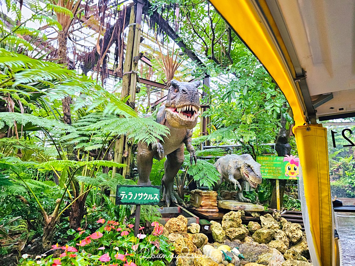 沖繩親子景點｜名護鳳梨園：搭乘鳳梨車穿梭熱帶果園、恐龍園，必逛鳳梨主題樂園 @兔兒毛毛姊妹花