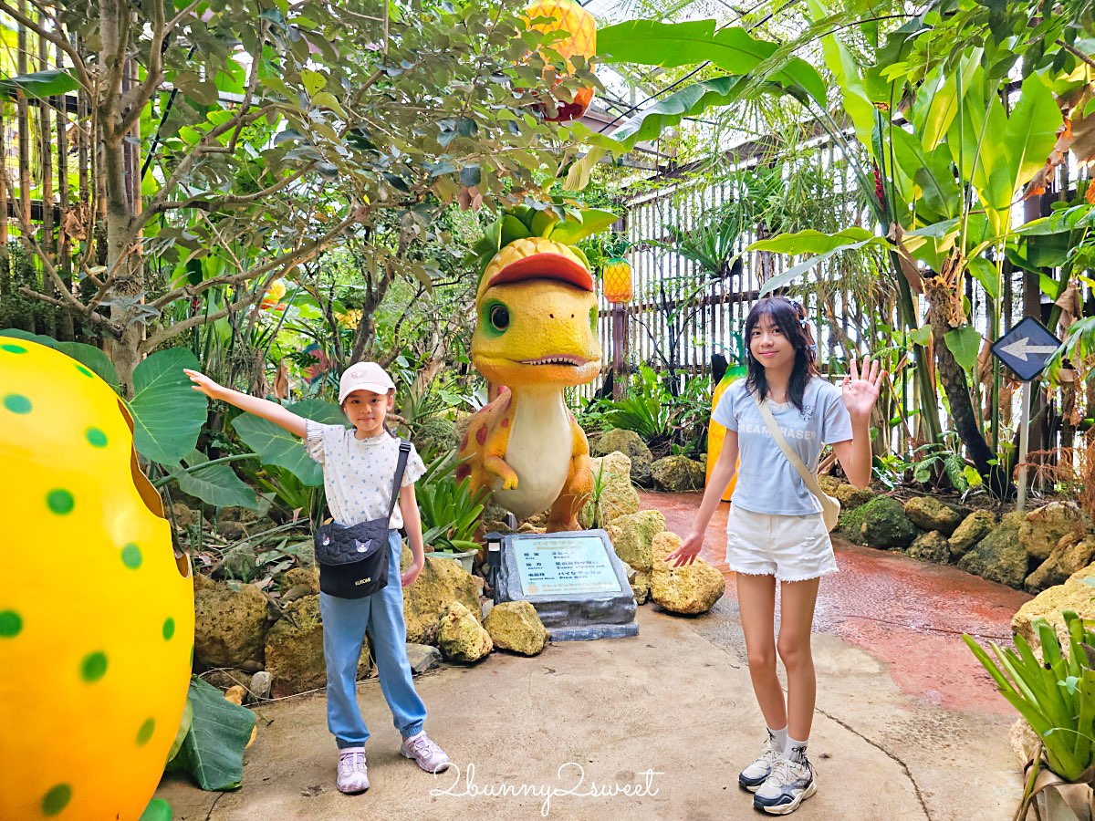 沖繩親子景點｜名護鳳梨園：搭乘鳳梨車穿梭熱帶果園、恐龍園，必逛鳳梨主題樂園 @兔兒毛毛姊妹花