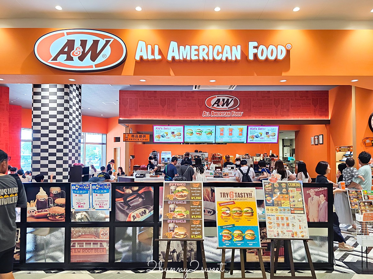 沖繩美食推薦｜A&#038;W漢堡：沖繩限定速食品牌，人氣NO.1漢堡、螺旋薯條、沙士必點 @兔兒毛毛姊妹花