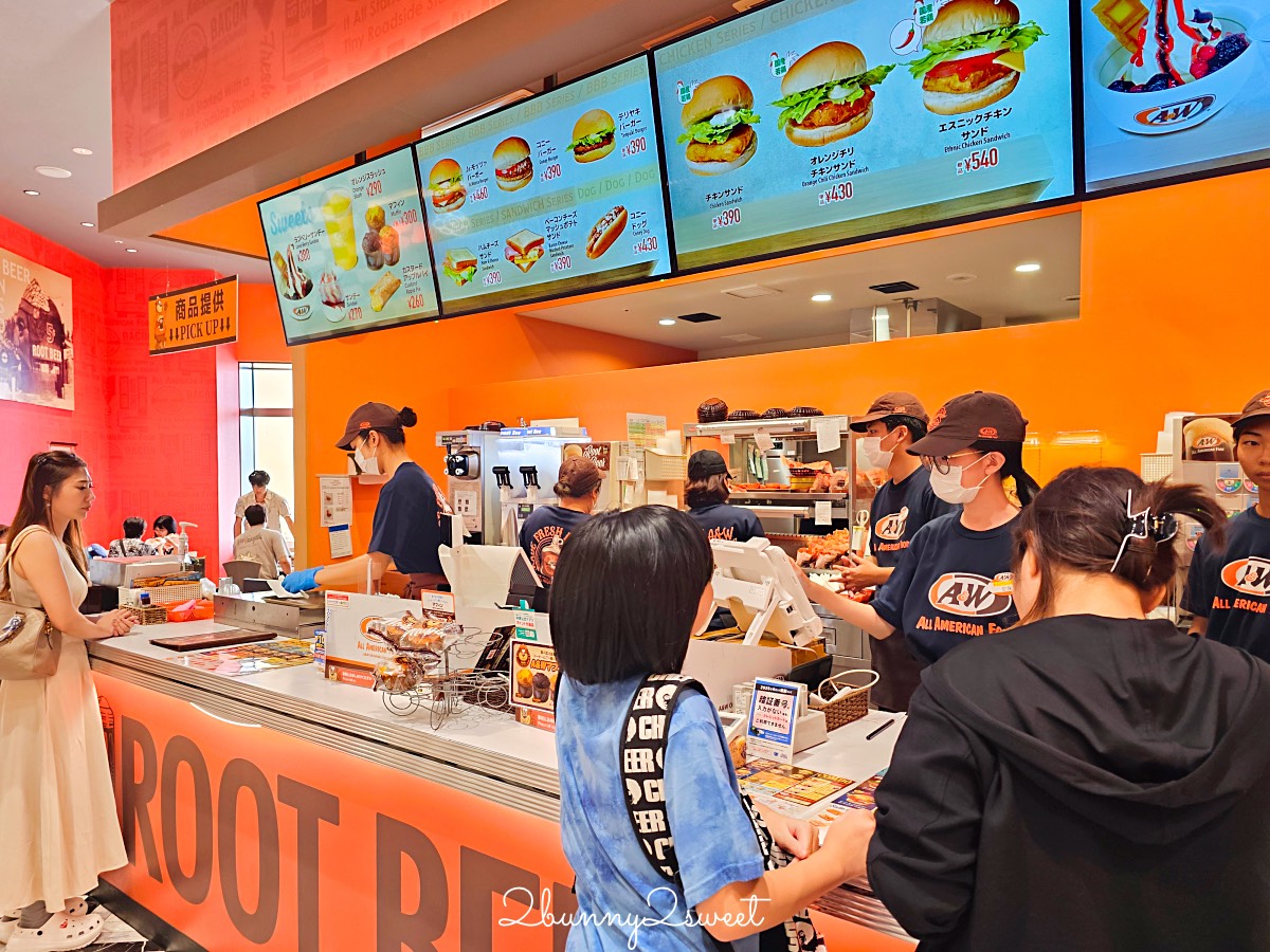 沖繩美食推薦｜A&#038;W漢堡：沖繩限定速食品牌，人氣NO.1漢堡、螺旋薯條、沙士必點 @兔兒毛毛姊妹花