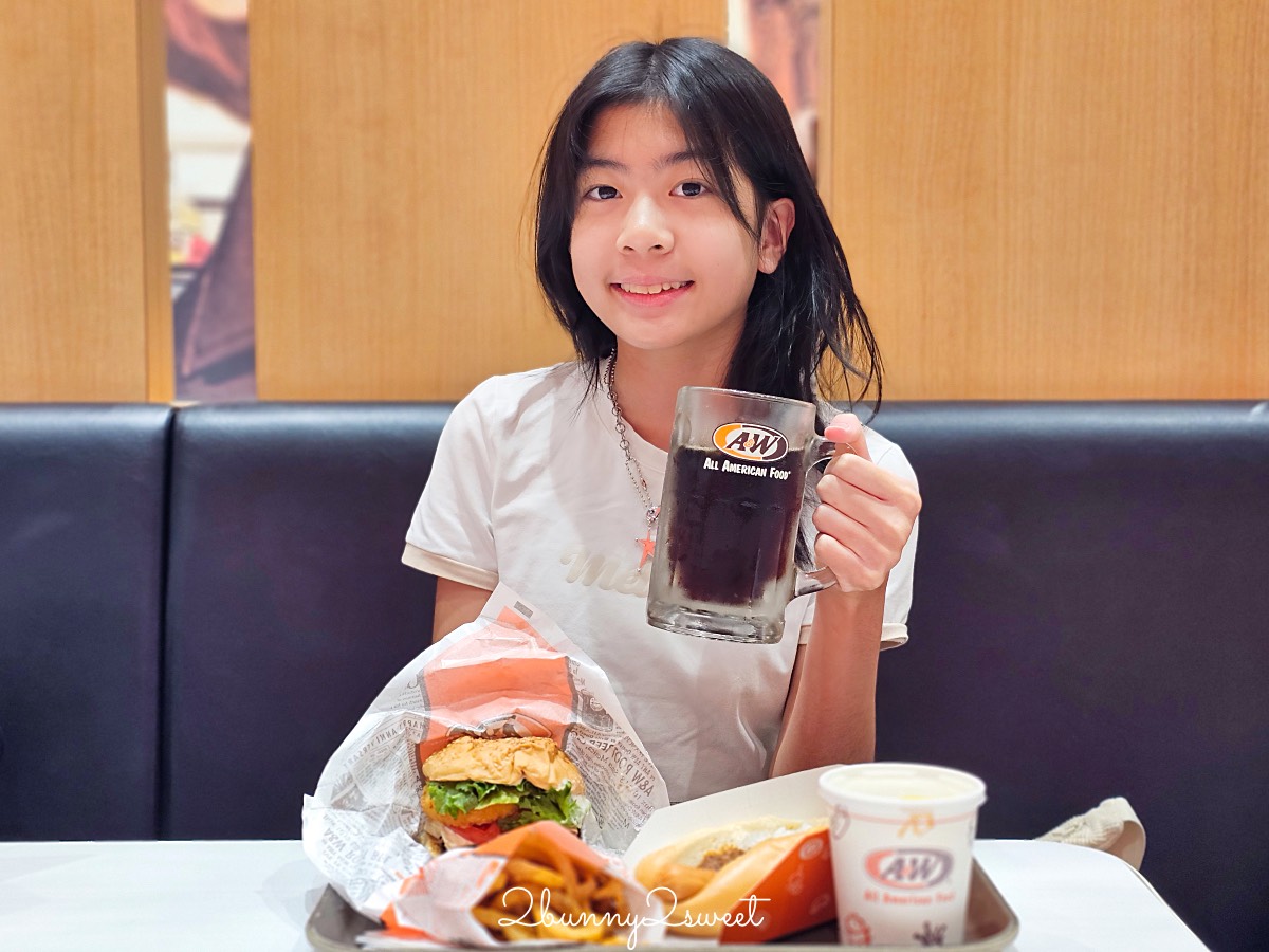 沖繩美食推薦｜A&#038;W漢堡：沖繩限定速食品牌，人氣NO.1漢堡、螺旋薯條、沙士必點 @兔兒毛毛姊妹花
