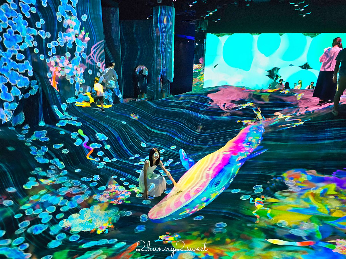 沖繩【沖繩 teamLab 未來園】沉浸式光影藝術親子樂園、雨天也能玩的室內景點 @兔兒毛毛姊妹花