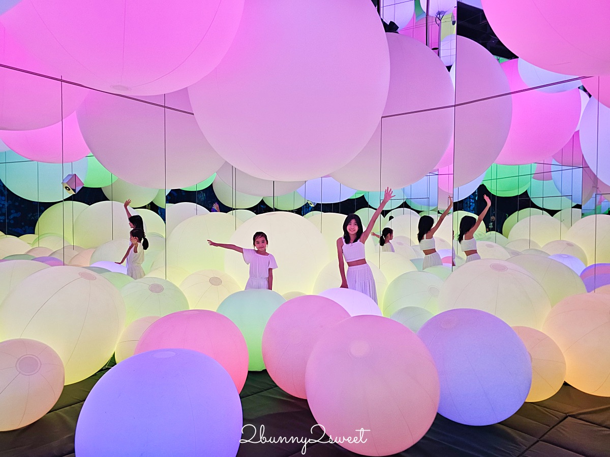 沖繩【沖繩 teamLab 未來園】沉浸式光影藝術親子樂園、雨天也能玩的室內景點 @兔兒毛毛姊妹花
