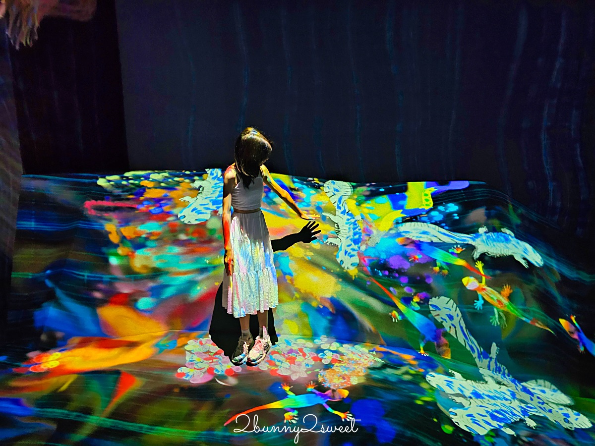 沖繩【沖繩 teamLab 未來園】沉浸式光影藝術親子樂園、雨天也能玩的室內景點 @兔兒毛毛姊妹花