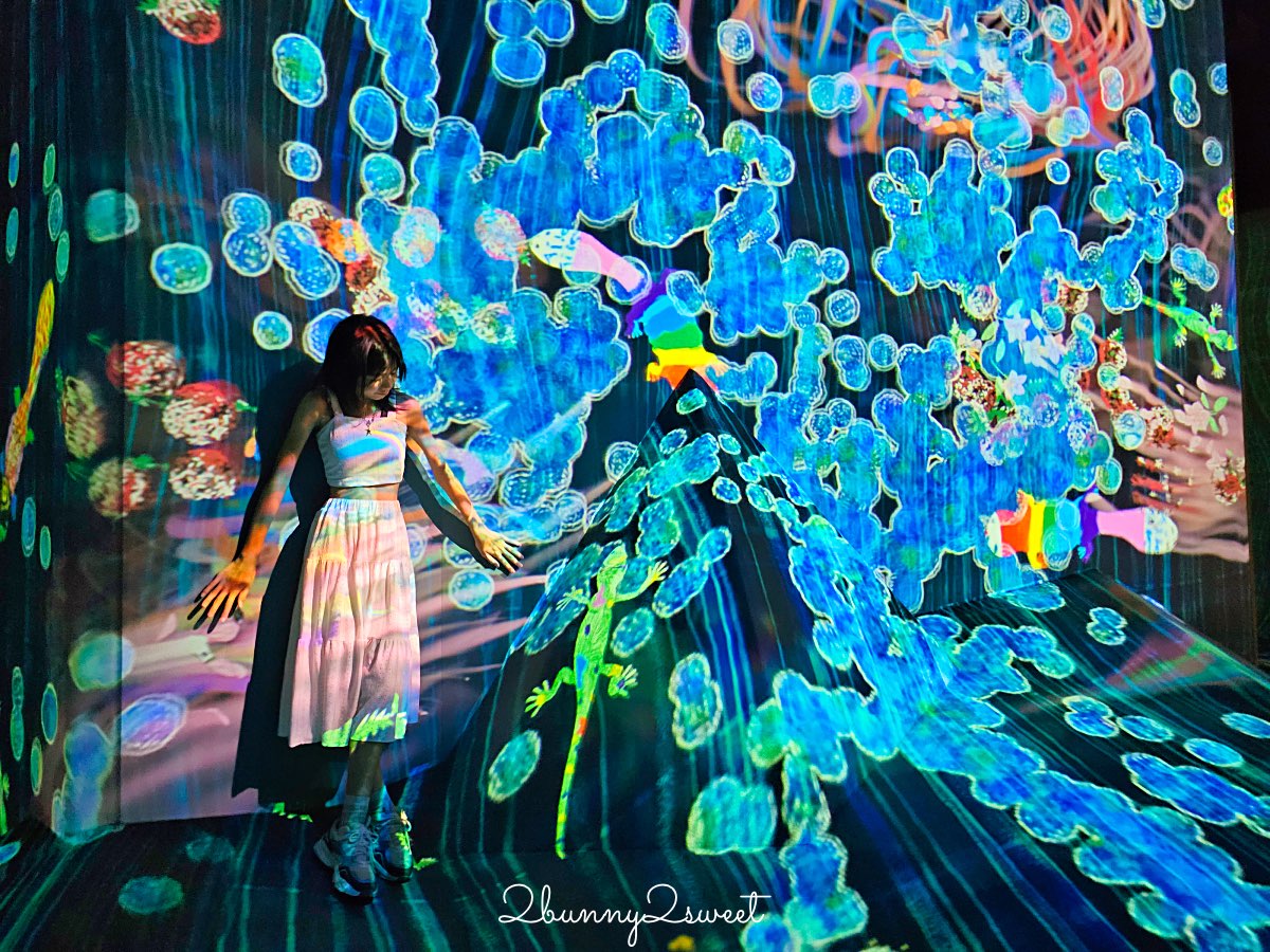 沖繩【沖繩 teamLab 未來園】沉浸式光影藝術親子樂園、雨天也能玩的室內景點 @兔兒毛毛姊妹花