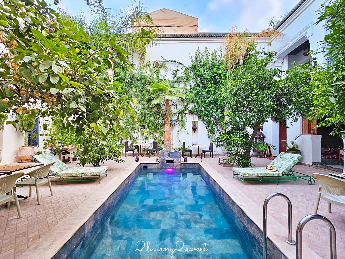 摩洛哥【Riad Les Remparts de La Kasbah】馬拉喀什老城區絕美花園傳統庭院旅館開箱 @兔兒毛毛姊妹花