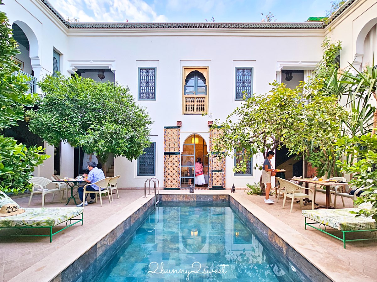 摩洛哥【Riad Les Remparts de La Kasbah】馬拉喀什老城區絕美花園傳統庭院旅館開箱 @兔兒毛毛姊妹花