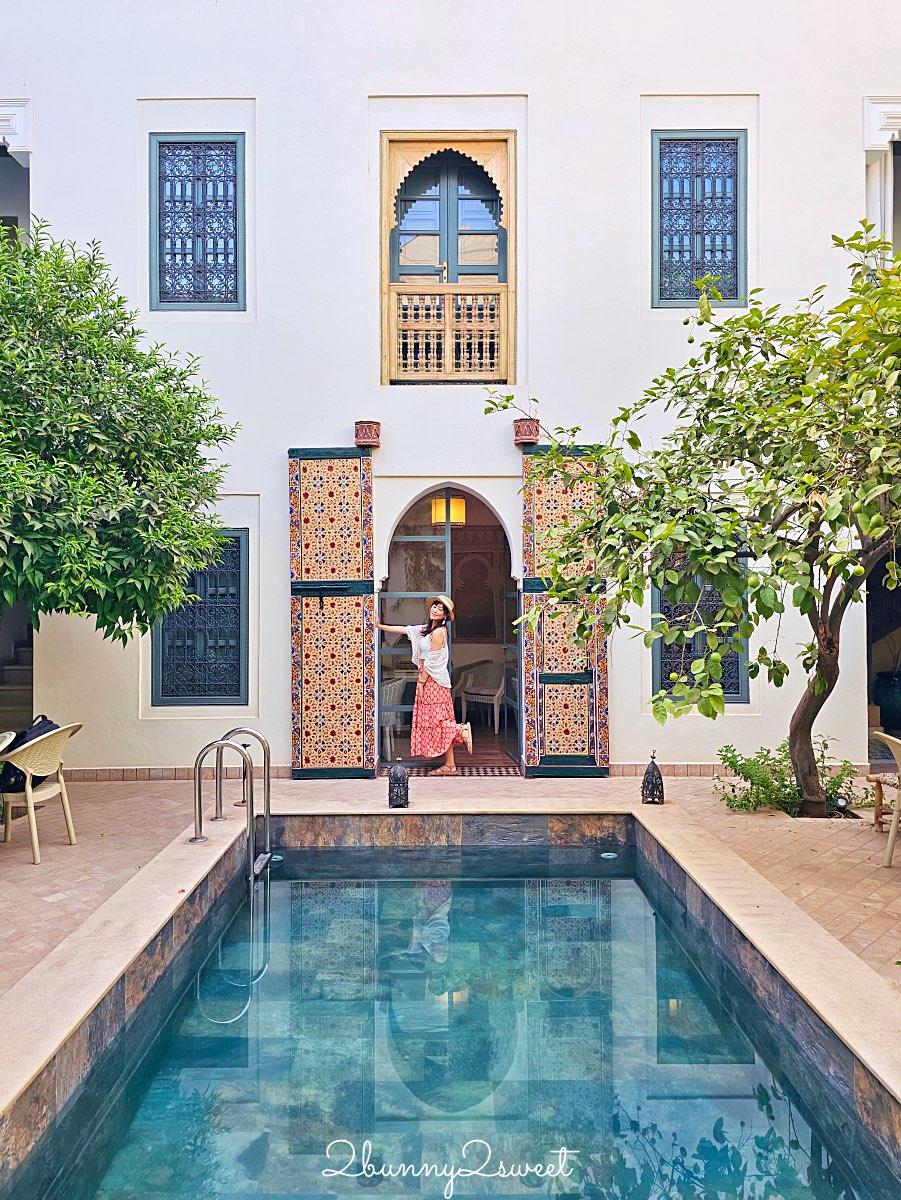 摩洛哥【Riad Les Remparts de La Kasbah】馬拉喀什老城區絕美花園傳統庭院旅館開箱 @兔兒毛毛姊妹花