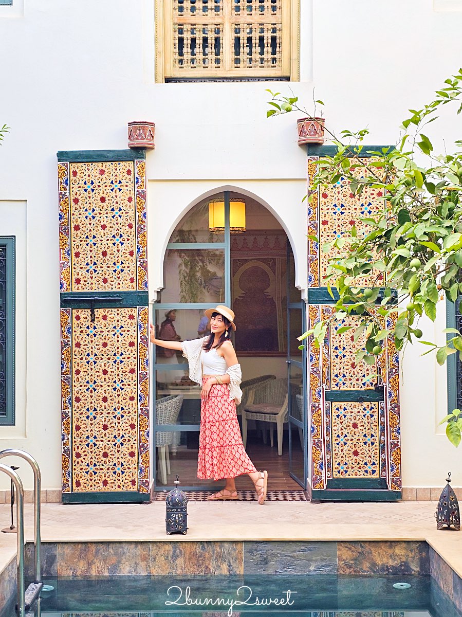 摩洛哥【Riad Les Remparts de La Kasbah】馬拉喀什老城區絕美花園傳統庭院旅館開箱 @兔兒毛毛姊妹花