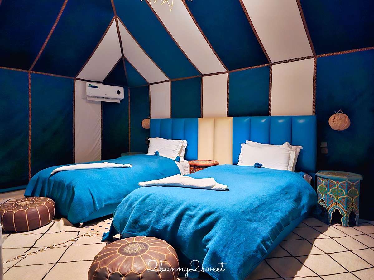 摩洛哥【撒哈拉魔力奢華沙漠營區 Sahara magic Luxury Tent】獨立衛浴、冷暖氣豪華沙漠帳篷開箱 @兔兒毛毛姊妹花