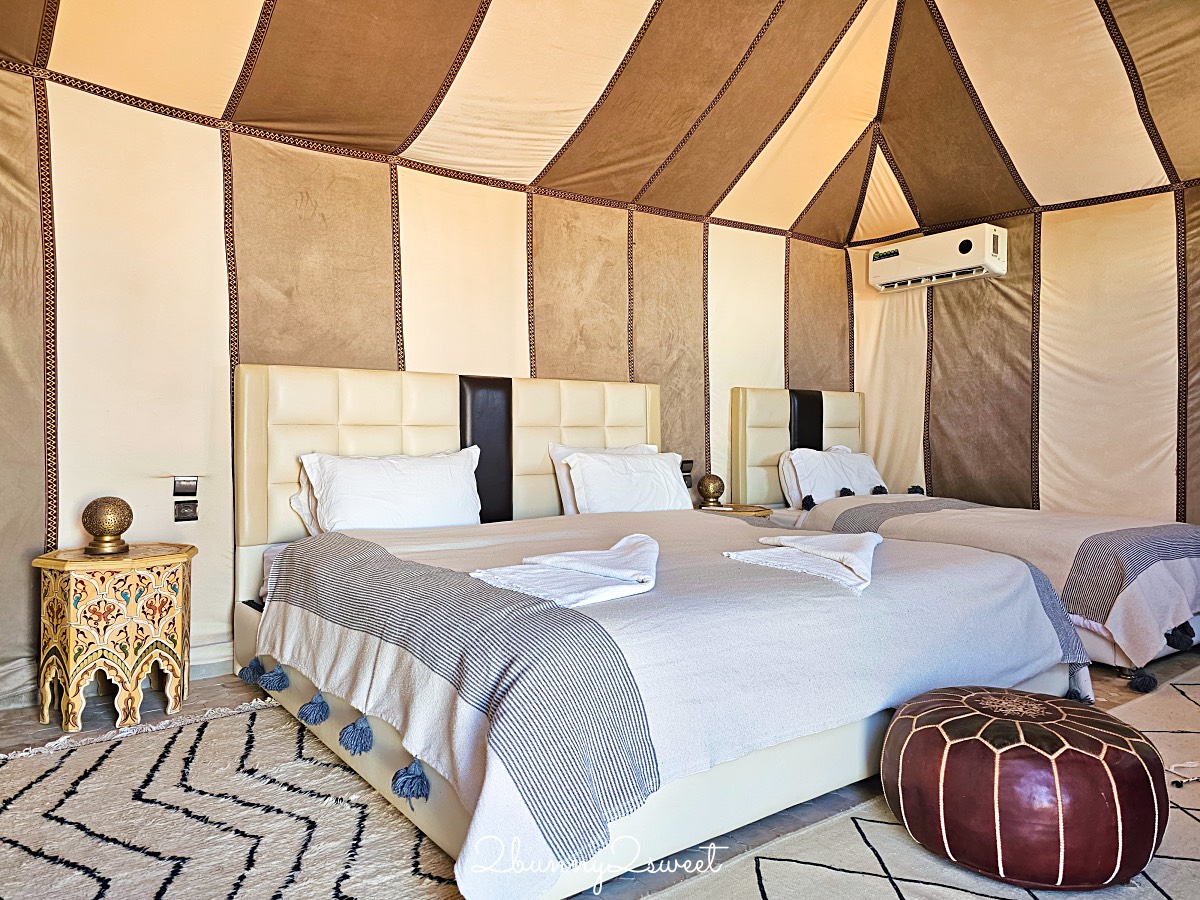摩洛哥【撒哈拉魔力奢華沙漠營區 Sahara magic Luxury Tent】獨立衛浴、冷暖氣豪華沙漠帳篷開箱 @兔兒毛毛姊妹花