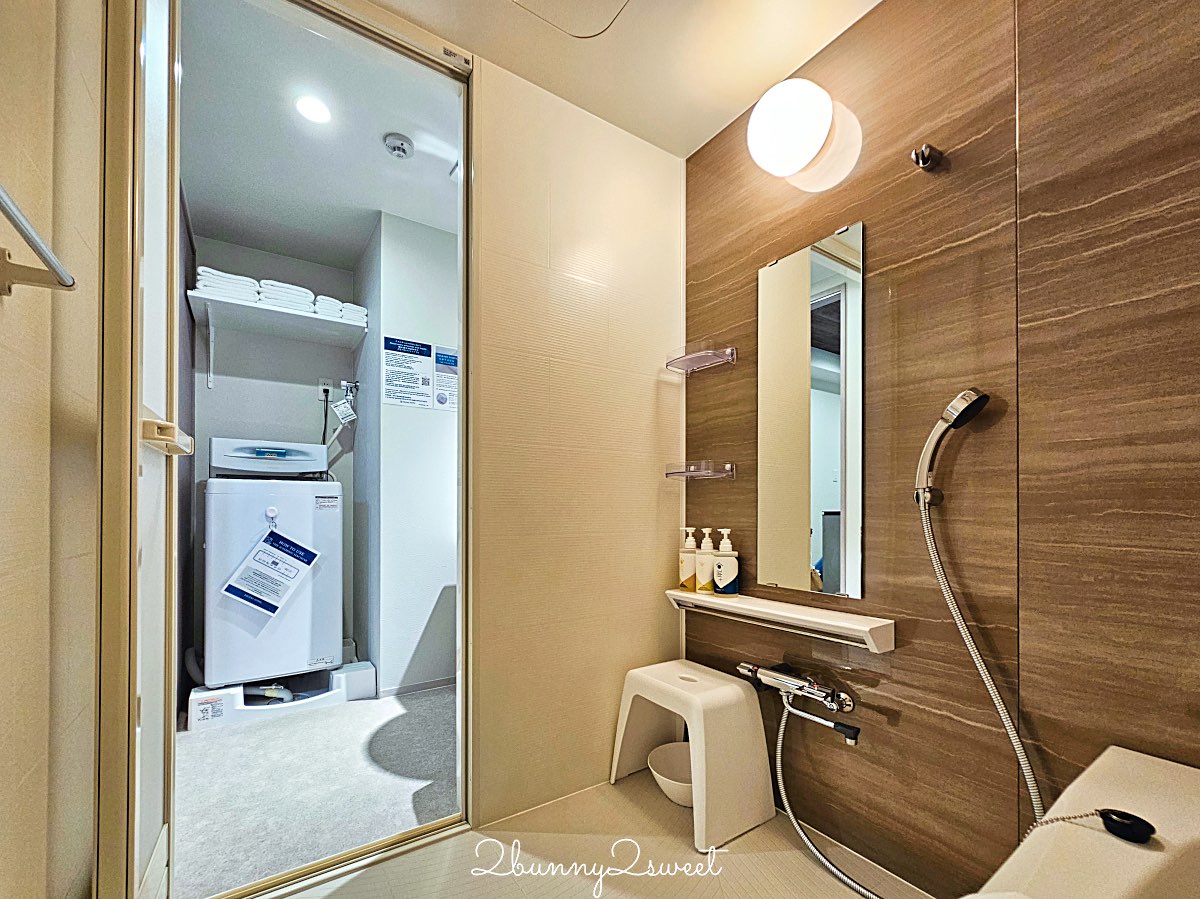 大阪全新開幕公寓式飯店【艾思利德酒店難波道頓堀東 ESLEAD HOTEL Namba Dotonbori East】大空間附廚房、洗衣機超便利！ @兔兒毛毛姊妹花