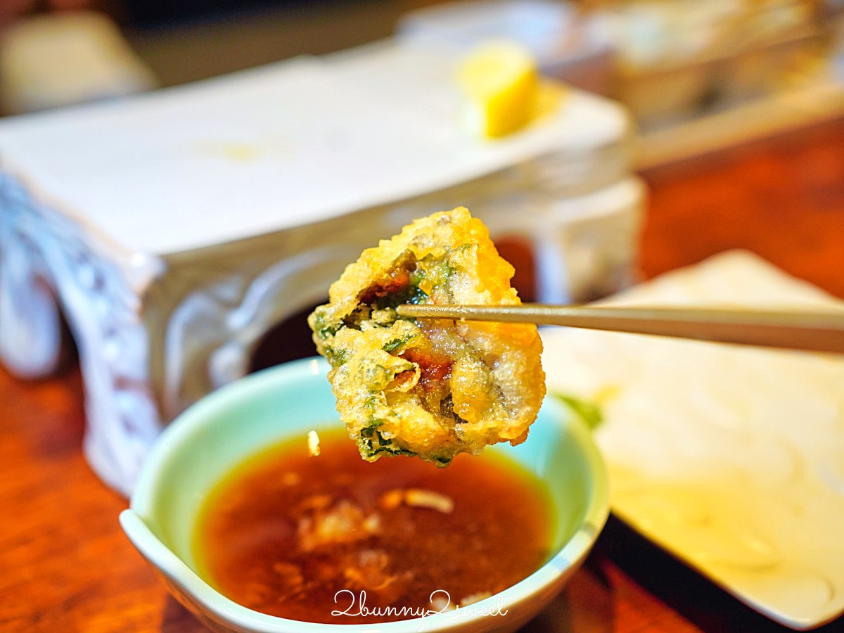 大阪美食【天婦羅天山】法善寺橫丁米其林等級天婦羅：現炸職人秀 × 嚴選旬味食材 × 二樓清酒吧 AWA 氛圍滿點！ @兔兒毛毛姊妹花