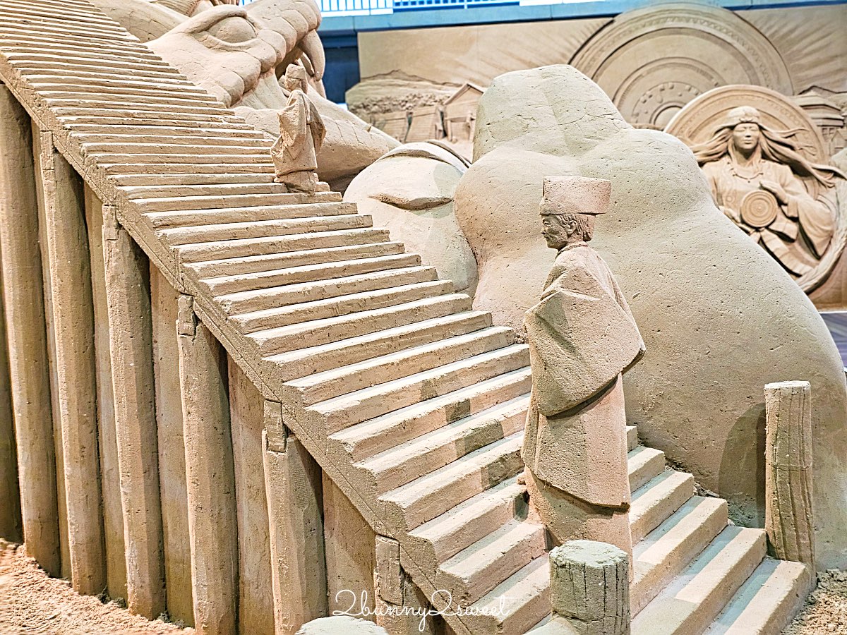 【砂之美術館】鳥取必訪景點：世界唯一室內砂雕美術館！展覽亮點、門票、交通、周邊景點一次看 @兔兒毛毛姊妹花