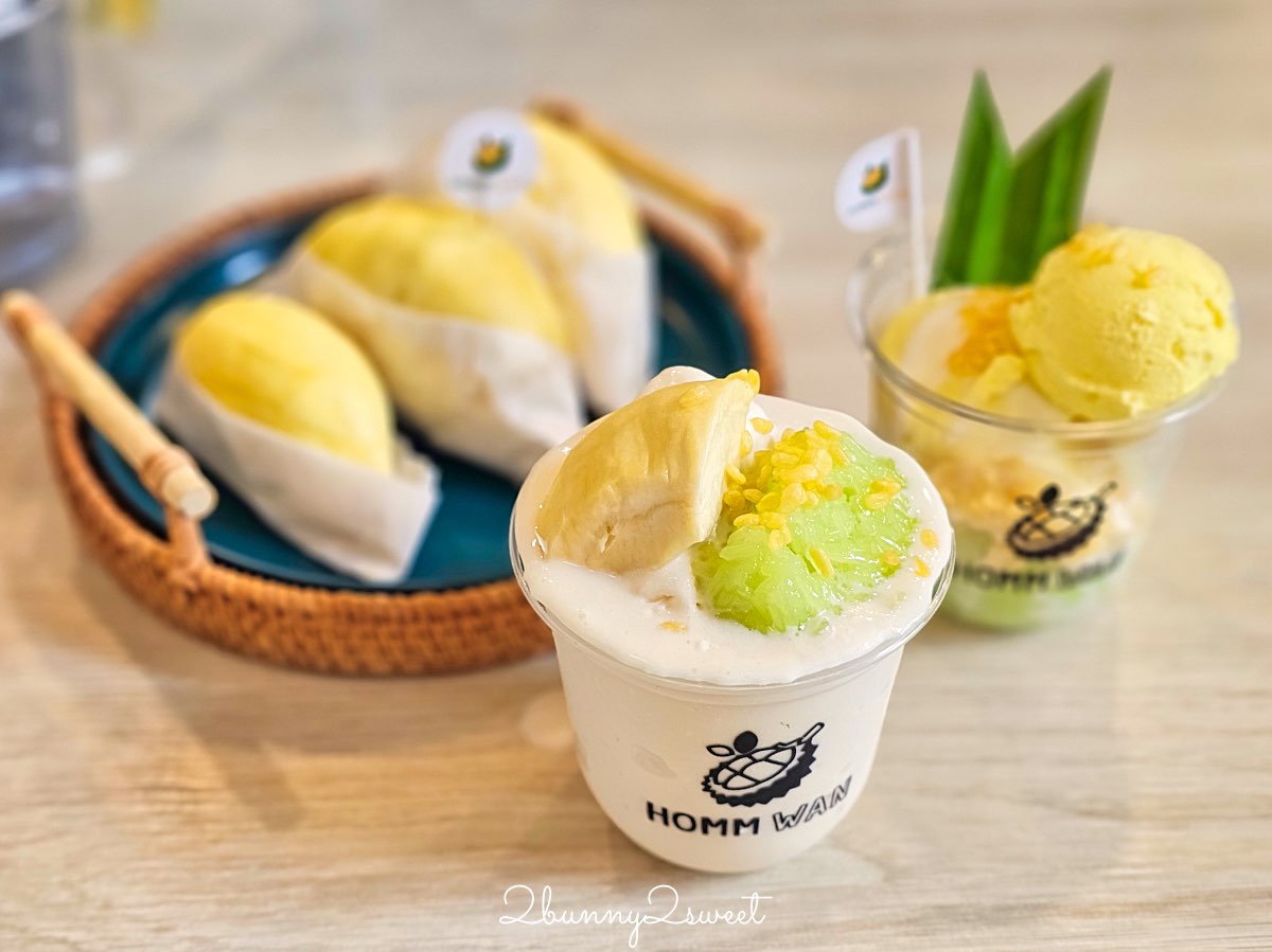 清邁美食【Homm Wan Durian Cafe】尼曼一號最夯榴槤甜品店！榴槤控必吃刨冰、榴槤糯米飯 @兔兒毛毛姊妹花