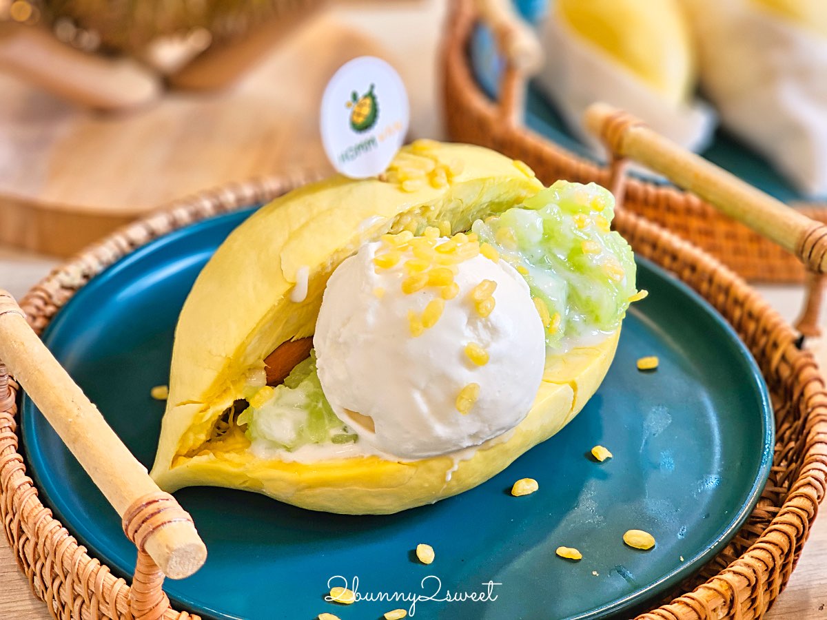 清邁美食【Homm Wan Durian Cafe】尼曼一號最夯榴槤甜品店！榴槤控必吃刨冰、榴槤糯米飯 @兔兒毛毛姊妹花