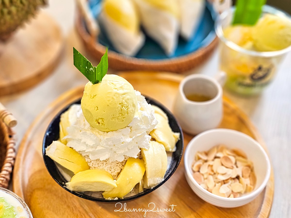 清邁美食【Homm Wan Durian Cafe】尼曼一號最夯榴槤甜品店！榴槤控必吃刨冰、榴槤糯米飯 @兔兒毛毛姊妹花