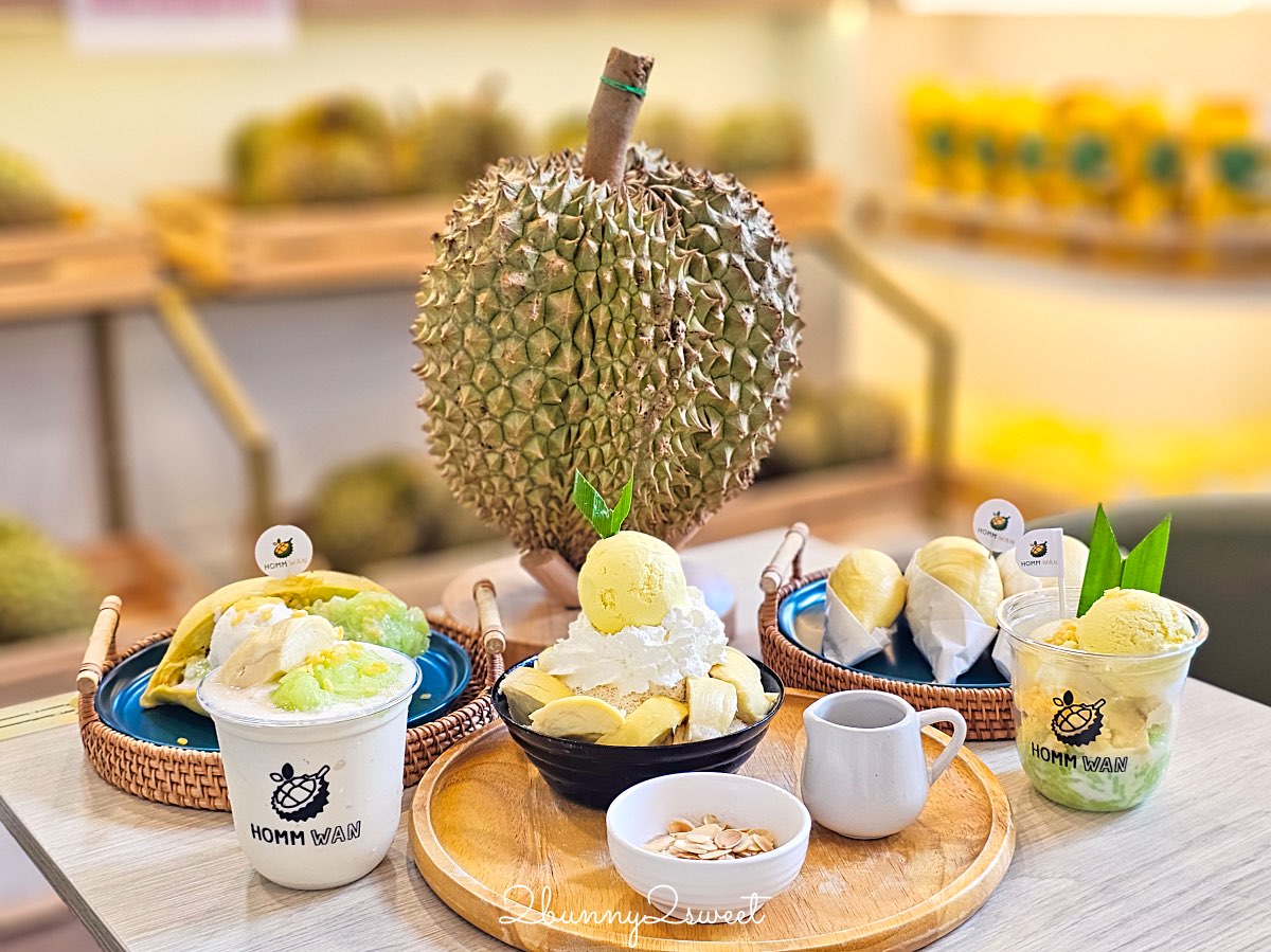 清邁美食【Homm Wan Durian Cafe】尼曼一號最夯榴槤甜品店！榴槤控必吃刨冰、榴槤糯米飯 @兔兒毛毛姊妹花