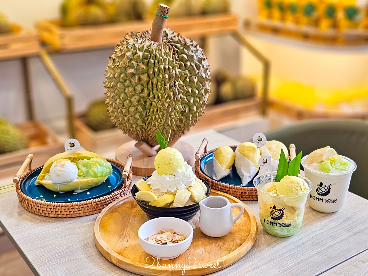 清邁美食【Homm Wan Durian Cafe】尼曼一號最夯榴槤甜品店！榴槤控必吃刨冰、榴槤糯米飯 @兔兒毛毛姊妹花