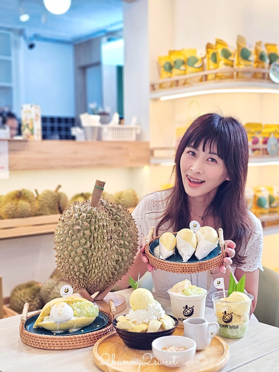 清邁美食【Homm Wan Durian Cafe】尼曼一號最夯榴槤甜品店！榴槤控必吃刨冰、榴槤糯米飯 @兔兒毛毛姊妹花