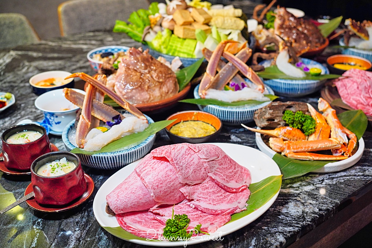 【二本松涮涮屋】台北頂級涮涮鍋開箱～日本活體帝王蟹松葉蟹、和牛、桌邊服務、代訂花束一次到位 @兔兒毛毛姊妹花