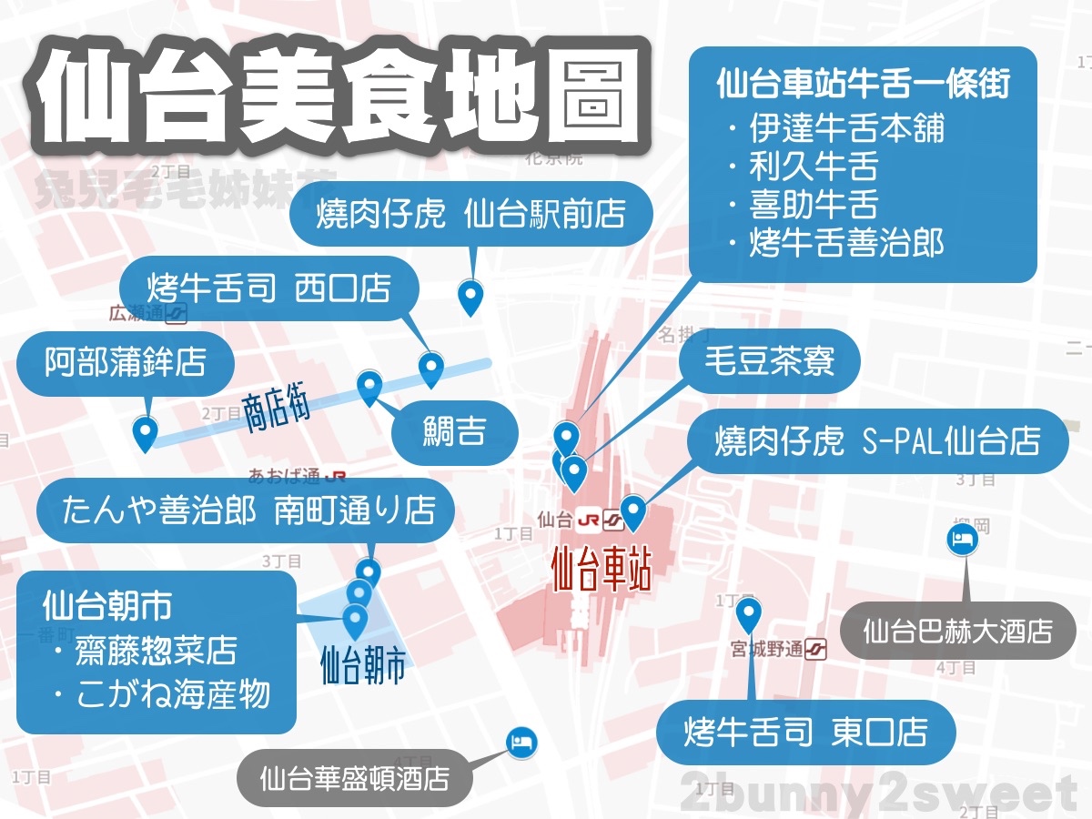 【仙台美食地圖】牛舌、牡蠣、毛豆甜點、仙台朝市、必吃名店與一日遊路線懶人包 @兔兒毛毛姊妹花