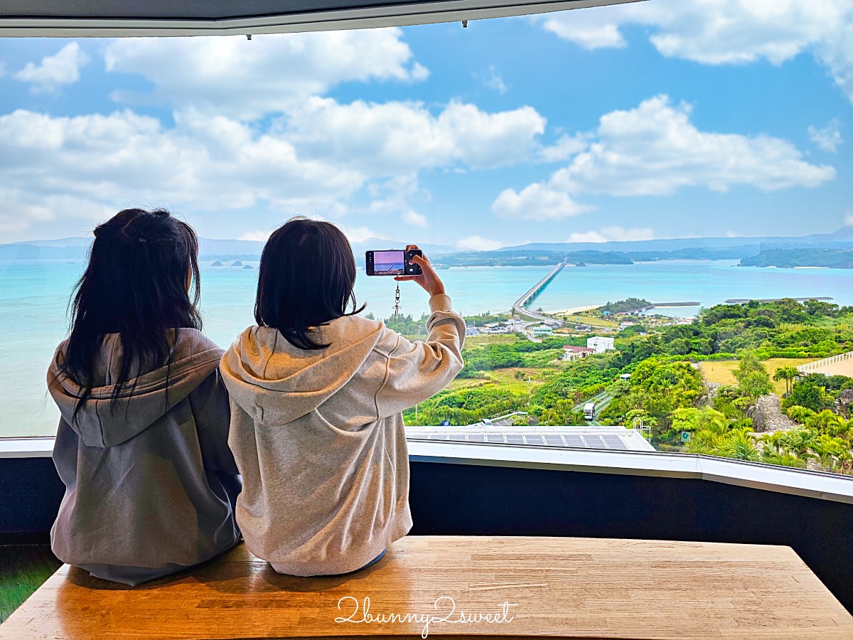 【古宇利海洋塔】室內看海＋戶外展望台一次收錄古宇利大橋全景，親子也適合的北部景點 @兔兒毛毛姊妹花
