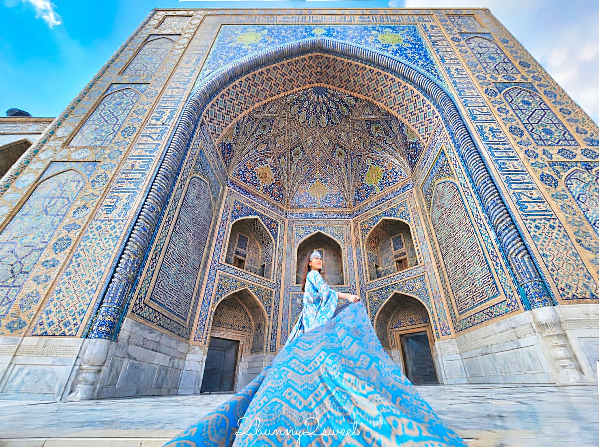 【雷吉斯坦廣場 Registan Square】撒馬爾罕必訪地標，三大學院、門票交通、夜景燈光秀、換裝體驗全攻略 @兔兒毛毛姊妹花