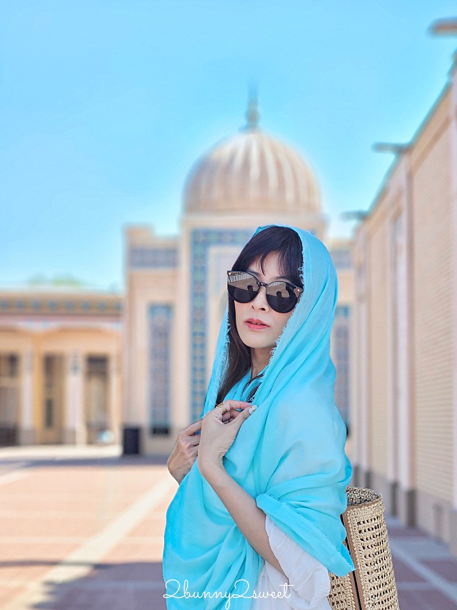 【哈茲拉希茲爾清真寺 Hazrat Khizr Mosque】撒馬爾罕拍比比哈奴清真寺最佳視角，首任總統陵寢也在這 @兔兒毛毛姊妹花