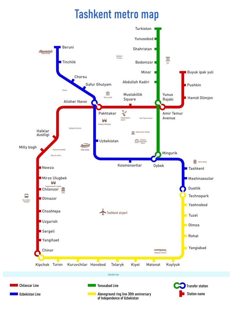 烏茲別克【塔什干地鐵攻略】四大必訪車站、拍照路線、票價交通整理 @兔兒毛毛姊妹花