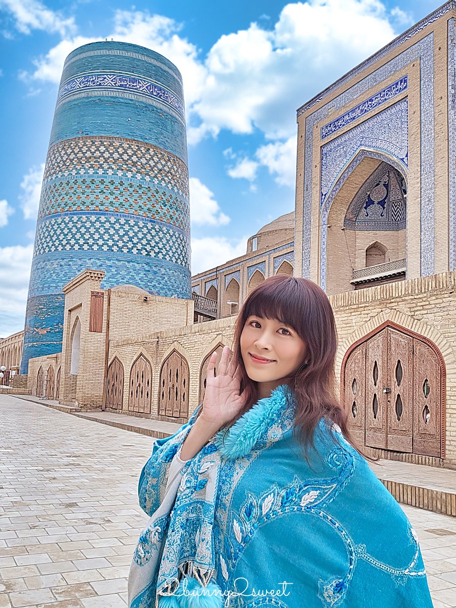 【希瓦卡爾塔米諾宣禮塔 Kalta Minor Minaret】29公尺藍色矮塔、未完成卻最經典的中亞地標 @兔兒毛毛姊妹花
