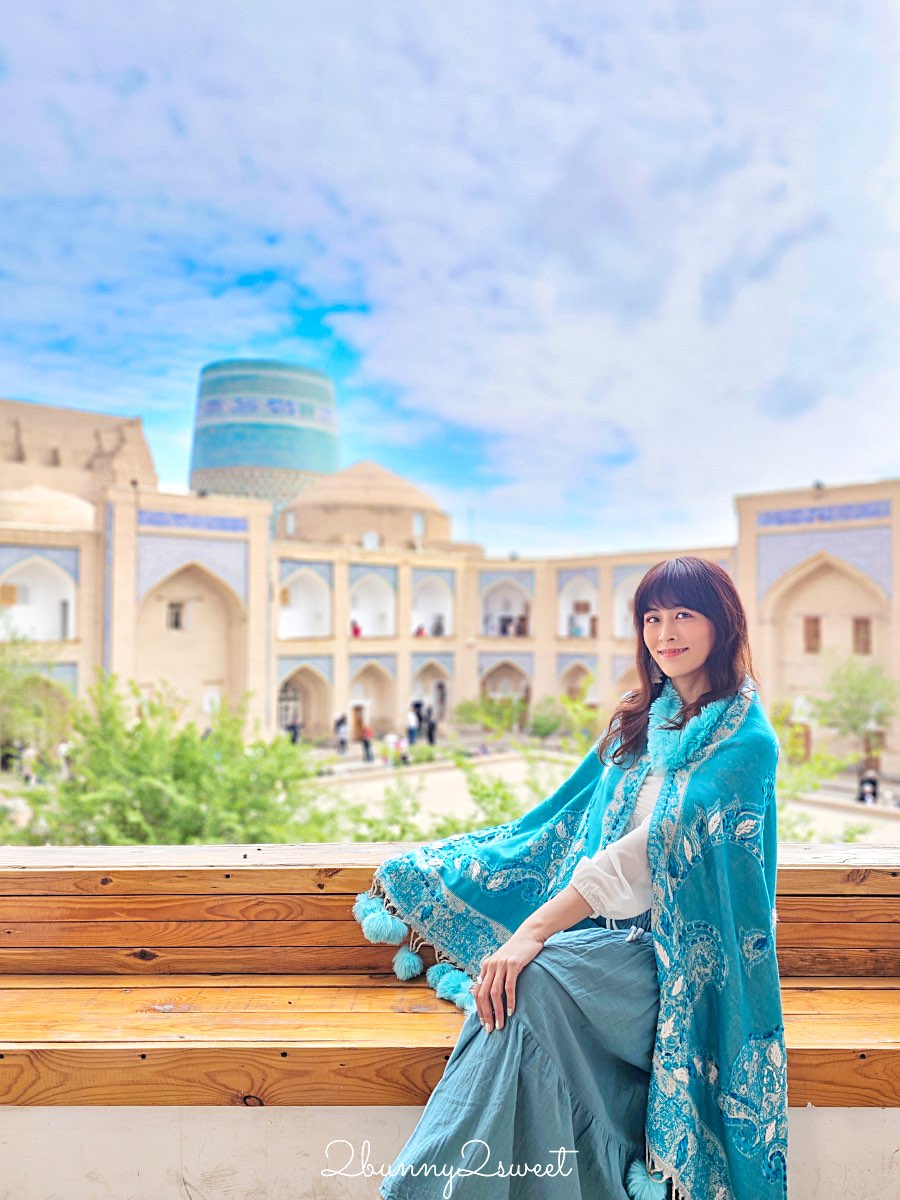 【穆罕默德&middot;阿明汗經學院 Mohammed Amin Khan Madrasah】希瓦古城最美藍色地標，學生宿舍改建飯店 @兔兒毛毛姊妹花
