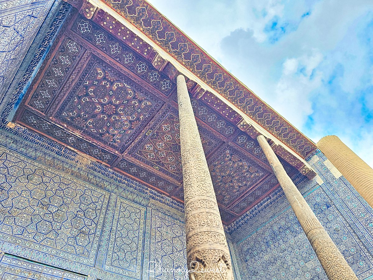 【希瓦可汗舊堡 Konya Ark】走進希瓦汗國王宮，登上【阿克謝赫博博瞭望台 Ak Sheikh-bobo Tower】俯瞰古城藍色天際線 @兔兒毛毛姊妹花