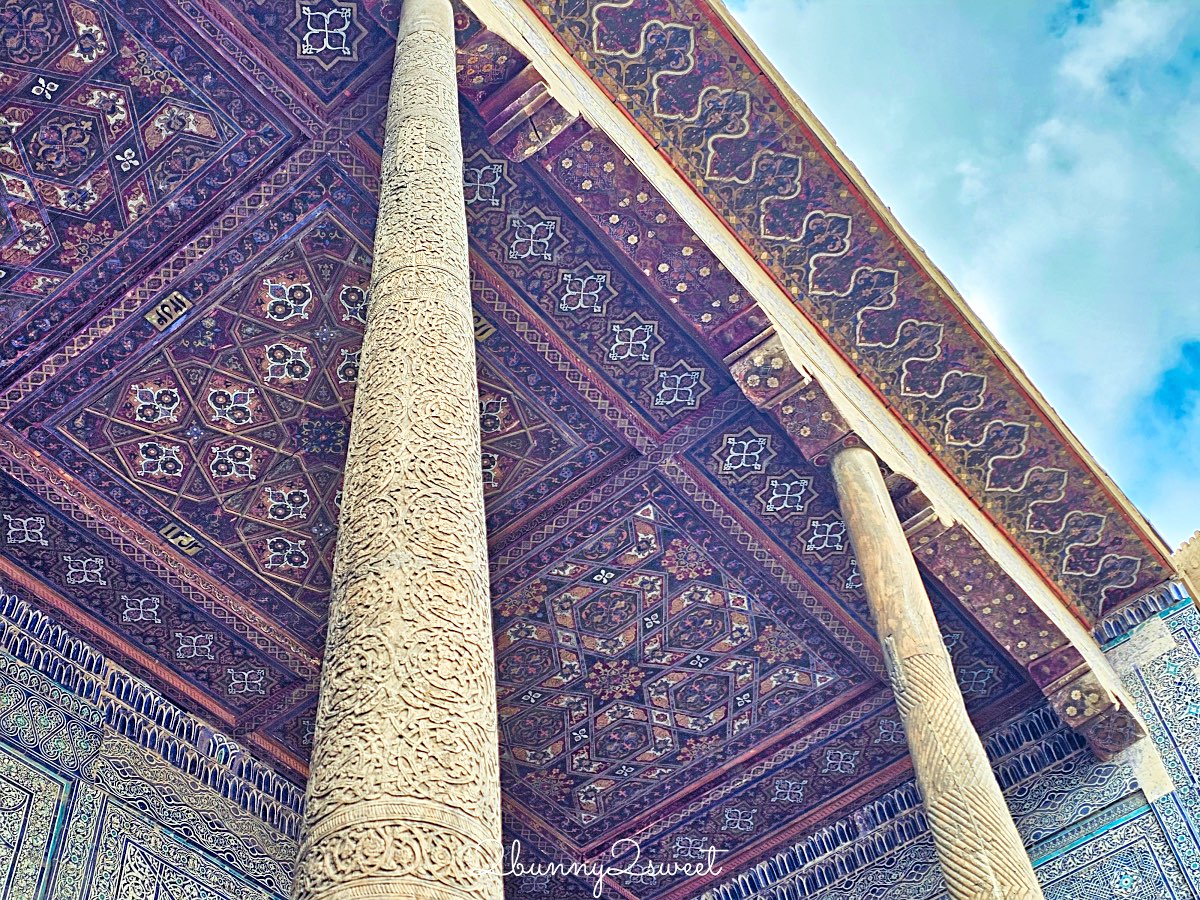 【希瓦可汗舊堡 Konya Ark】走進希瓦汗國王宮，登上【阿克謝赫博博瞭望台 Ak Sheikh-bobo Tower】俯瞰古城藍色天際線 @兔兒毛毛姊妹花