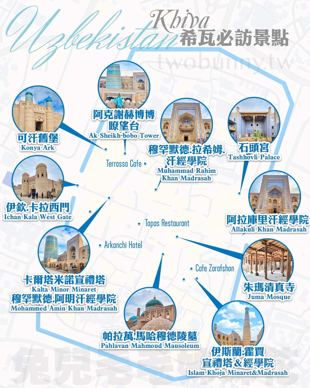 【烏茲別克】希瓦自由行攻略：走進一千零一夜！伊欽&middot;卡拉必去景點、美食、住宿、交通 @兔兒毛毛姊妹花