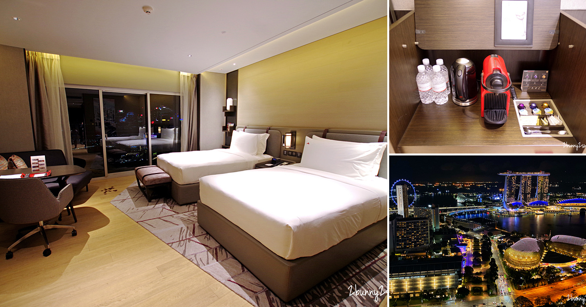 新加坡住宿》史丹佛瑞士飯店 Swissotel The Stamford Hotel~陽台就能看金沙燈光秀、走路到魚尾獅、下樓就是捷運站和商場 @兔兒毛毛姊妹花