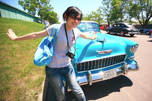 [2009 Minnesota] 回到50年代~當咩咩遇到古董車 @兔兒毛毛姊妹花